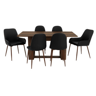 Combo Comedor Sonora, Cobre, Wengue y Café Claro, Incluye Comedor y 6 Sillas