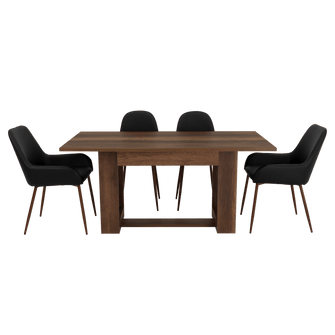 Combo Comedor Sonora, Cobre, Wengue y Café Claro, Incluye Comedor y 6 Sillas