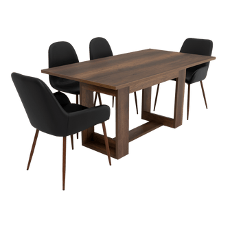 Combo Comedor Sonora, Cobre, Wengue y Café Claro, Incluye Comedor y 6 Sillas