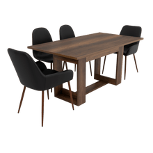 Combo Comedor Sonora, Cobre, Wengue y Café Claro, Incluye Comedor y 6 Sillas