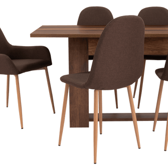 Combo Comedor Sonora, Cobre, Chocolate y Café Claro, Incluye Comedor y 6 Sillas