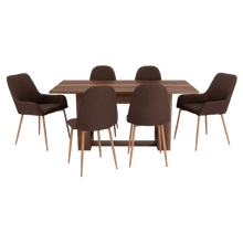 Combo Comedor Sonora, Cobre, Chocolate y Café Claro, Incluye Comedor y 6 Sillas