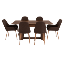 Combo Comedor Sonora, Cobre, Chocolate y Café Claro, Incluye Comedor y 6 Sillas