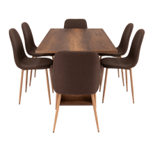 Combo Comedor Sonora, Cobre, Chocolate y Café Claro, Incluye Comedor y 6 Sillas