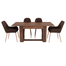 Combo Comedor Sonora, Cobre, Chocolate y Café Claro, Incluye Comedor y 6 Sillas