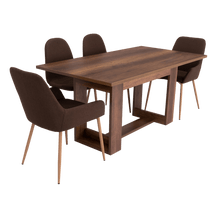 Combo Comedor Sonora, Cobre, Chocolate y Café Claro, Incluye Comedor y 6 Sillas