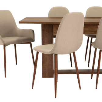 Combo Comedor Sonora, Cobre, Café Claro y Chocolate, Incluye Comedor y 6 Sillas
