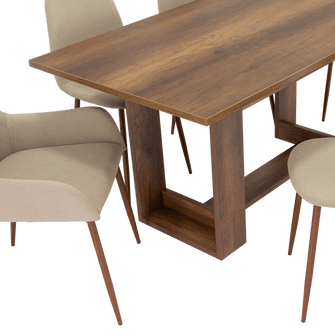 Combo Comedor Sonora, Cobre, Café Claro y Chocolate, Incluye Comedor y 6 Sillas