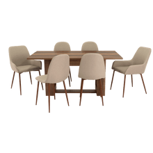 Combo Comedor Sonora, Cobre, Café Claro y Chocolate, Incluye Comedor y 6 Sillas