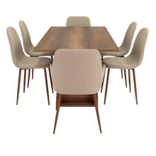 Combo Comedor Sonora, Cobre, Café Claro y Chocolate, Incluye Comedor y 6 Sillas