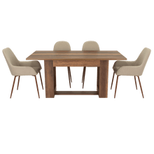 Combo Comedor Sonora, Cobre, Café Claro y Chocolate, Incluye Comedor y 6 Sillas