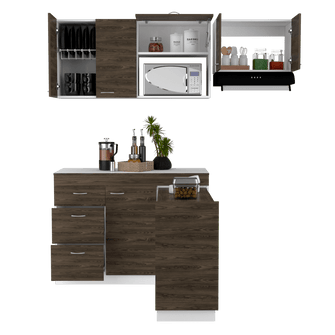 Mueble Multiusos Amatista, Chocolate y Blanco, con Amplia Capacidad de Almacenamiento, No Incluye Mesón