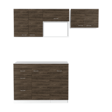 Mueble Multiusos Amatista, Chocolate y Blanco, con Amplia Capacidad de Almacenamiento, No Incluye Mesón