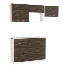 Mueble Multiusos Amatista, Chocolate y Blanco, con Amplia Capacidad de Almacenamiento, No Incluye Mesón