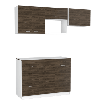 Mueble Multiusos Amatista, Chocolate y Blanco, con Amplia Capacidad de Almacenamiento, No Incluye Mesón