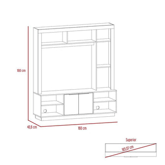 Mesa Para Tv Rahim, Chocolate, con Espacio Para Ubicar Televisor y Variedad de Entrepaños
