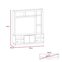 Mesa Para Tv Rahim, Chocolate, con Espacio Para Ubicar Televisor y Variedad de Entrepaños