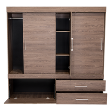 Closet Estrella, Chocolate, con Puertas Deslizable y Zapatero