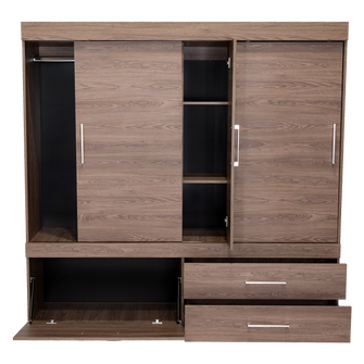 Closet Estrella, Chocolate, con Puertas Deslizable y Zapatero