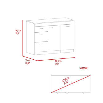 Gabinete Inferior de Cocina Amatista, Blanco y Chocolate, con Amplia Capacidad de Almacenamiento, no Incluye Mesón  ZF