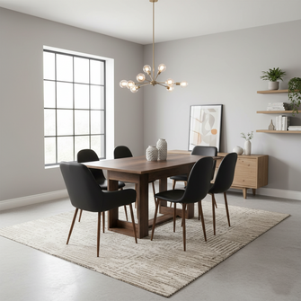 Combo Comedor Sonora, Cobre, Wengue y Café Claro, Incluye Comedor y 6 Sillas