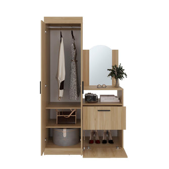 Closet Tocador Praga, Fresno Europeo, con diseño moderno incluye Espejo