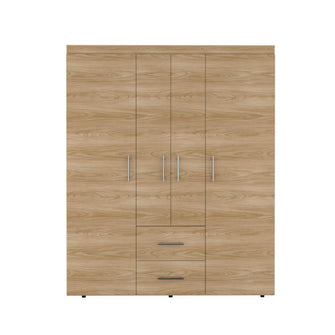 Closet Bariloche Bombay Eco, Fresno Europeo, con Variedad de Entrepaños y Cuatro Puertas Abatibles