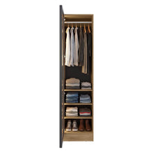 Closet Tolum 50, Fresno Europeo, Con Luces LED y Puerta en vidrio, Con amplio espacio