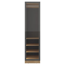 Closet Tolum 50, Fresno Europeo, Con Luces LED y Puerta en vidrio, Con amplio espacio