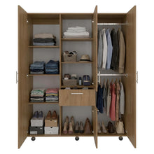 Closet Amalfi, Fresno Europeo, Con Cuatro Puertas Batientes y un Cajón ZF