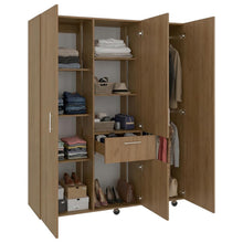 Closet Amalfi, Fresno Europeo, Con Cuatro Puertas Batientes y un Cajón ZF