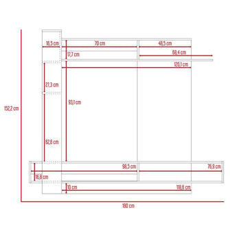 Mesa Para Tv Vegas, Castaño, con Espacio Para Televisor de Hasta 65 Pulgadas