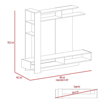 Mesa Para Tv Vegas, Castaño, con Espacio Para Televisor de Hasta 65 Pulgadas