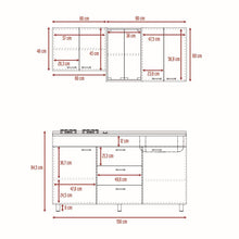 Cocina Integral Laurel, Castaño y Blanco, Incluye Mesón Derecho En Acero Inoxidable