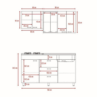 Cocina Integral Laurel, Castaño y Blanco, Incluye Mesón Derecho En Acero Inoxidable