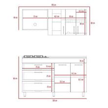 Cocina Integral Farichi, Castaño y Blanco, Incluye Mesón Derecho