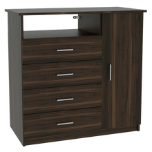 Organizador Barlovento Caoba, con Cuatro Cajones y una puerta