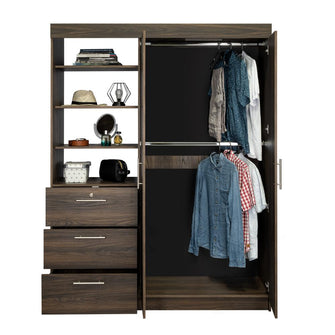 Closet Pekín, Caoba, con Dos Puertas Abatibles y Tres Cajones Organizadores