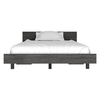 Cama Sencilla Wesley, Gris, con Patas Metálicas