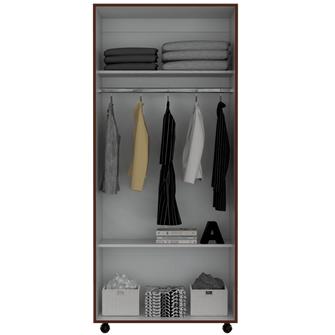 Closet Otán, Marrón y Blanco, con Dos Puertas Abatibles con Cerradura y Variedad de Entrepaños