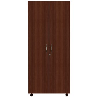 Closet Otán, Marrón y Blanco, con Dos Puertas Abatibles con Cerradura y Variedad de Entrepaños