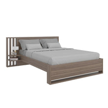 Cama Doble Vanez, Avellana, con espaldar alto incluyendo tendida de tablas