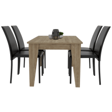 Comedor Ursa, Miel, Incluye Cuatro Sillas Negras