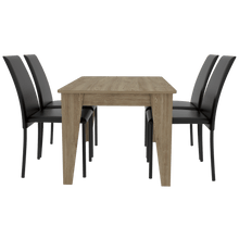 Comedor Ursa, Miel, Incluye Cuatro Sillas Negras