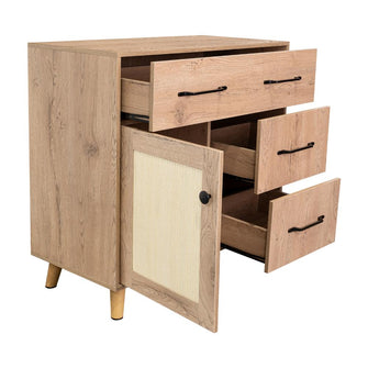 Organizador Natura, Macadamia, con tres cajones y una puerta