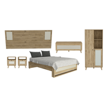 Combo para Habitación Natura, incluye Cama, Cabecero, Baul, Closet y Mesas de Noche