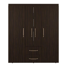 Closet Bariloche Eco, Kronos Nogal, Moderno con Variedad De Entrepaños, cuatro puertas y dos cajones ZF