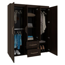 Closet Bariloche Eco, Kronos Nogal, Moderno con Variedad De Entrepaños, cuatro puertas y dos cajones ZF