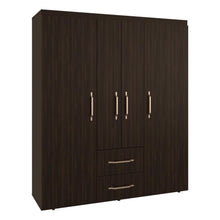 Closet Bariloche Eco, Kronos Nogal, Moderno con Variedad De Entrepaños, cuatro puertas y dos cajones ZF