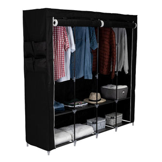 Closet Portátil Garment, Negro, Variedad de Entrepaños en Tela